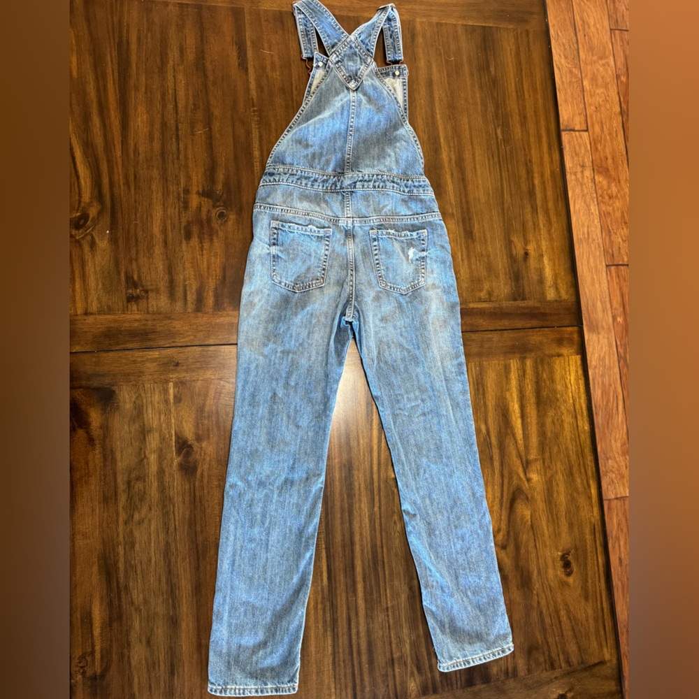 GAP Light and Dark Blue Overalls Denim Fabric - Picture 5 of 5
